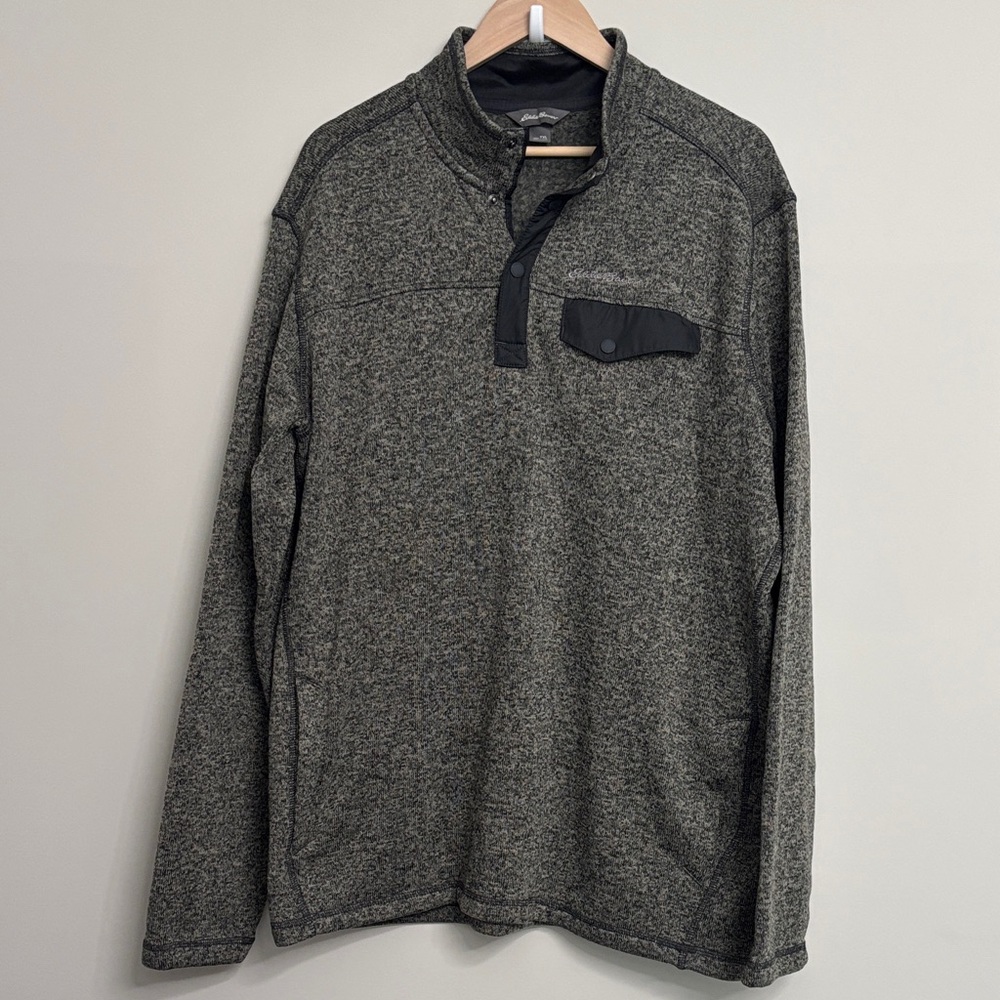 Eddie Bauer Men's Charcoal and Black Lightweight Shirt Jacket TXL XL Tall